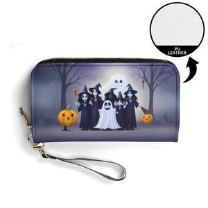 Trick-or-Treating Kids Wallet Vegan Leather Cute Wallet Vegan Leather Wallet Zip Around Women Wallet Cute Multi Pocket