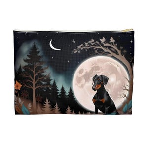 Doberman Pinscher Zipper Pouch, Makeup Bag with All-Over Print, Coin Purse, Dog Lover Gift