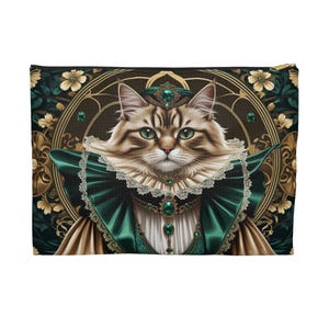 Royal Victorian Cat Makeup Pouch, Gothic & Witchy, Accessory Pouch, Travel Organizer, Gift for Her