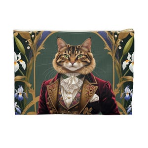 Victorian Feline Elegance Makeup Pouch, Animal Lover Bags, Travel Organizer, Cosmetic Bag, Gift for Her