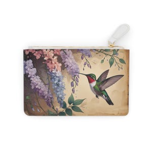 Portemonnee Mystic Hummingbird Garden, op de natuur geïnspireerd, klein zakje, cadeau voor haar