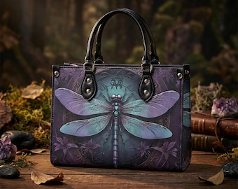 Dragonfly Handbag, Vegan Leather Boho Purse, Nature Crossbody Bag, Boho Gift for Her