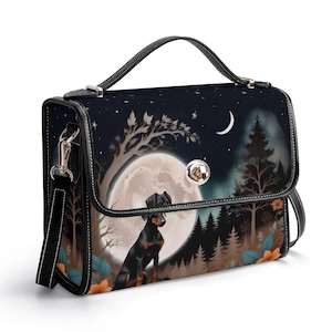 Doberman Pinscher Vegan Leather Satchel Bag - Crossbody Purse for Dog Lovers  Owners - Perfect Gift for Pet Lovers