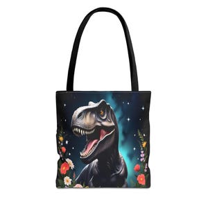 T-Rex Tote Bag, Dinosaur Shopping Bag, Gift for Paleontology Fans