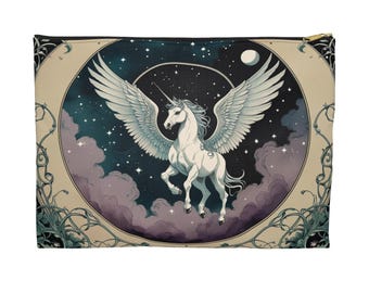Regal Pegasus Voyage Zipper Pouch, Fantasy & Surreal, Cosmetic Bag, Travel Organizer, Gift for Her
