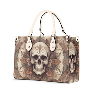 Boho Bag Skull Bag Vegan Leather Cute Handbags Shoulder Bag, Small to Large Size, Goth Boho Hippie Style Bags