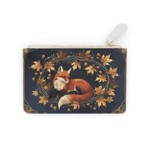 Petite pochette renard d'automne doré, mini sac élégant inspiré de la nature, cadeau pour elle