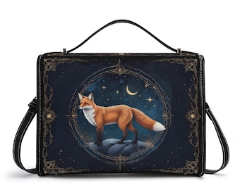 Fox Moon Satchel Bag – PU Leather Crossbody Handbag