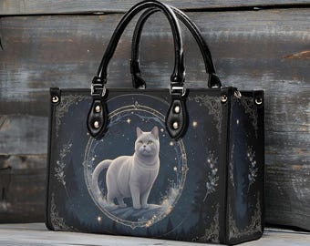 British Shorthair Cat Bag, Vegan Leather Crossbody Purse, Cat Lover Gift, Cat Mom Handbag