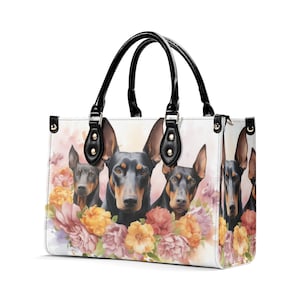 Doberman Pinscher Bag Vegan Leather Handbag for Dog Lovers and Dog Moms Gift Bag for Pet Lovers