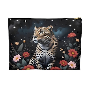 Leopard Print Zipper Pouch Bag, Makeup Bag, Coin Purse, Small Toiletry Bag