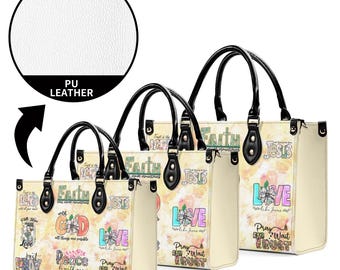 God Faith Peace New Version-faux Leather Bag Vegan Leather Handbag