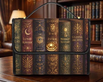 Dark Academia Book Satchel Bag – Vintage Library Handbag, Gothic Literature Purse