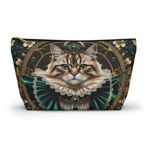 Royal Victorian Cat Accessory Pouch, Gothic & Witchy, Makeup Bag, Gift for Her, Small Organizer