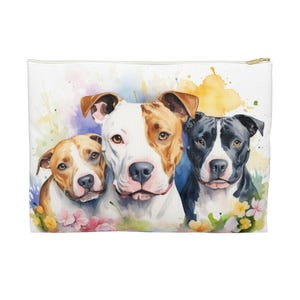 American Staffordshire Terrier Zipper Pouch Bag, Makeup Bag, Coin Purse, Dog Lover Gift