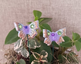 Decorative Plant Stake, Butterflies, Decorative Plant Marker, Set of Two, Gift for Mom, Gift for Gardener, Mother's Day Gift, Plant Pals