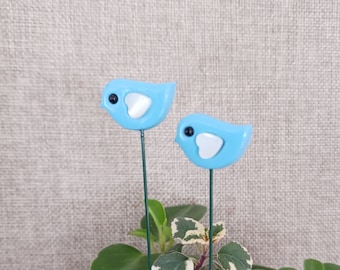 Decorative  Plant Stakes, Small Bird Plant Stakes, Plant Decoration, Gift for Gardener,  Set of Two, Decorative Plant Marker, Plant Pals