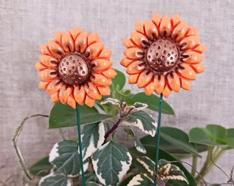 Decorative Plant Stake, Sunflowers, Decorative Plant Marker, Set of Two, Gift for Mom, Gift for Gardener, Mother's Day Gift, Plant Pals