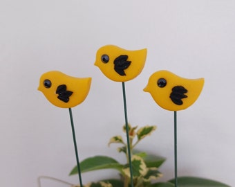 Decorative Plant Stakes, Small Bird Plant Stakes, Plant Decoration, Gift for Gardener,  Set of Three,  House Plant Decoration, Plant Pals