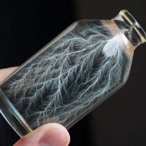 ライトニング・イン・ア・ボトル アクリル製 リヒテンベルク像 物理学彫刻 3.68インチ×1.84インチ