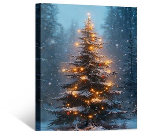 Vintage Canvas Prints Christmas Tree Wall Decor