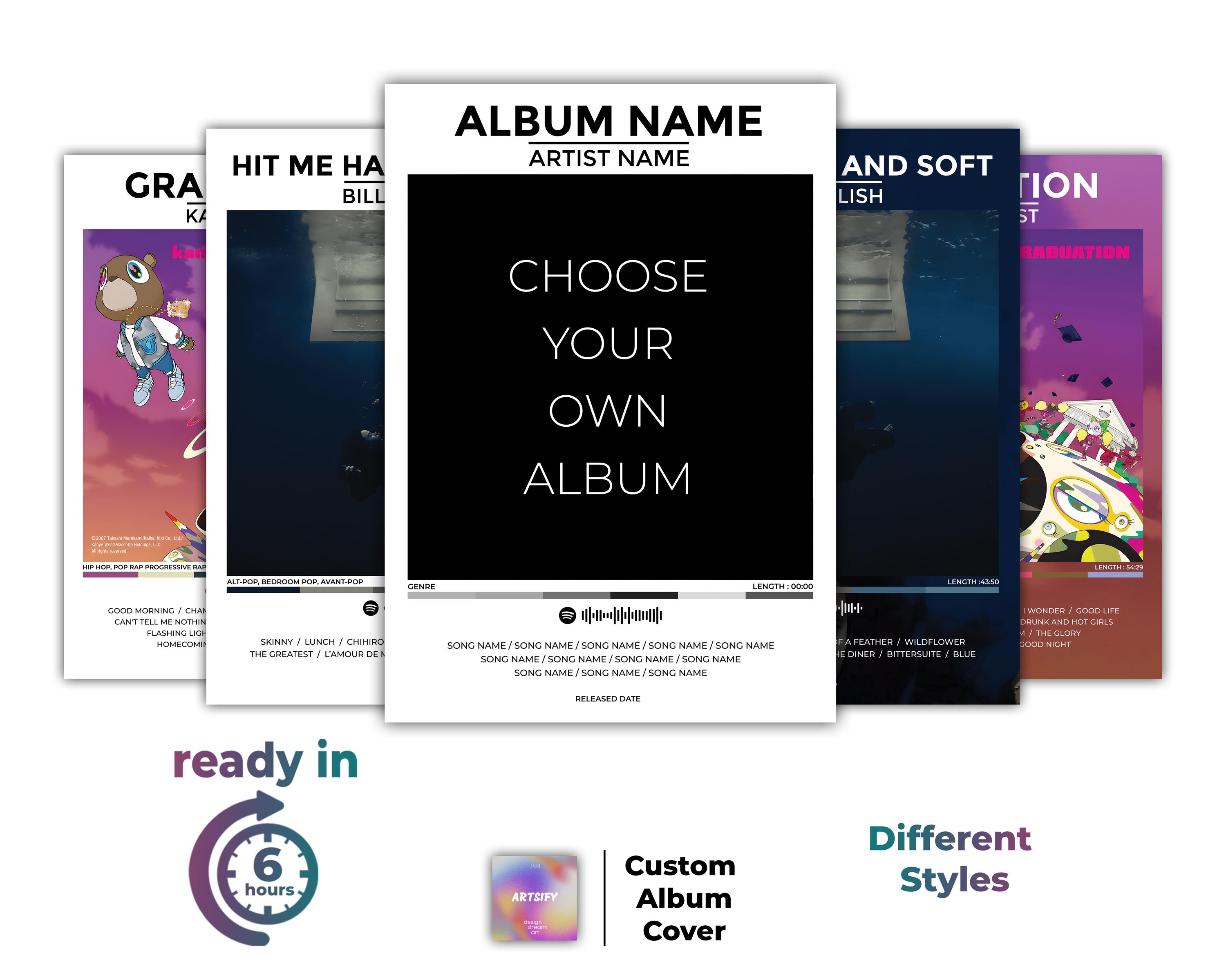 Custom Album Cover Poster, Sets of Posters, Tracklist Poster, Custom ...