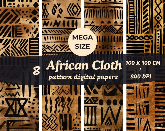 African Cloth Pattern Digital Papers: Seamless Ethnic Designs (digital ...