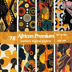 African Premium Pattern Flawless Digital Papers -Printable scrapbook paper jpg instant download commercial use, 78pcs - 16''x16'' inc-300dpi