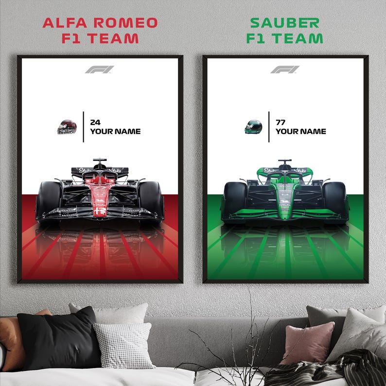 F1 Racing Team Poster Custom Formula 1 Team Poster: Personalized F1 Racing Art (digital ...
