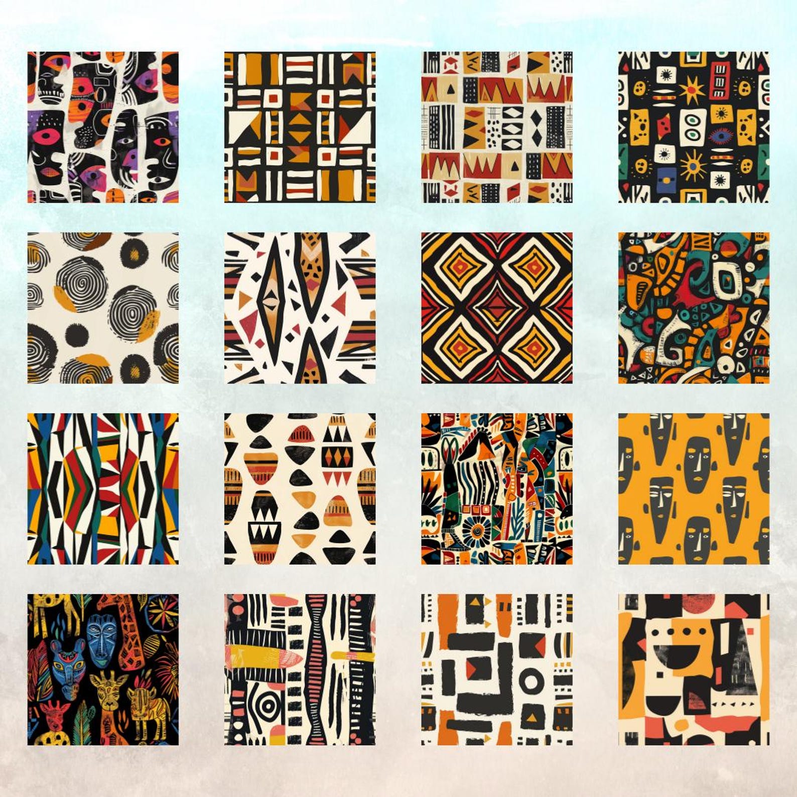 African Art Pattern Digital Papers: 100-piece Set (digital Download) - Etsy