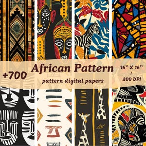 Afrikanische Musterdesign Makellose Digital Papiere - Druckbares Scrapbook Papier