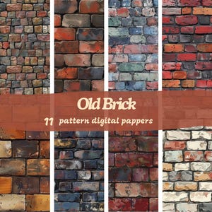 Brick Old Seamless Pattern Flawless Digital Papers - Printable scrapbook paper jpg instant download commercial use 300dpi