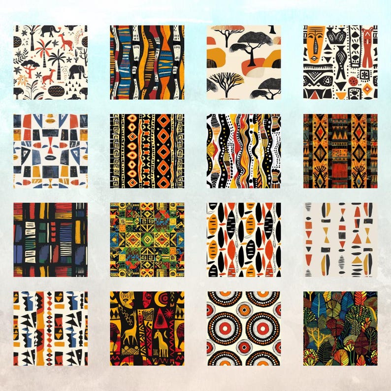 African Patterned Paper African Pattern Flawless Digital Papers Printable Scrapbook Paper Jpg ...