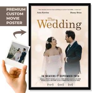 Póster de película personalizado, póster de boda personalizado, póster de película para parejas, regalo de recuerdo de boda, regalos de aniversario, arte de pared imprimible