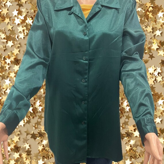 Long Sleeve Shirt Emerald Dress Shirt Satin Emerald Green Long Sleeve Blouse (SZ 12) Vintage But Long Sleeve Shirt Emerald Dress Shirt Satin Emerald Green Long Sleeve Blouse (SZ 12) Vintage But