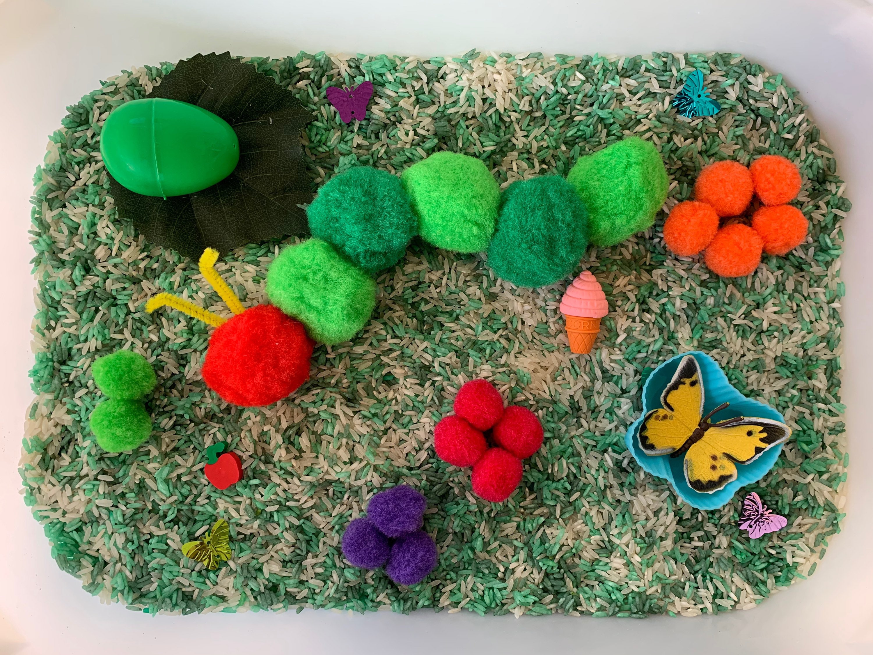 The very hungry caterpillar sensory bin kit Etsy