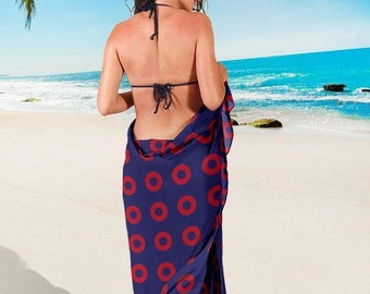 Phish Band Fishman Donuts Beach Cover Up | Sarong | Pareo | Chiffon