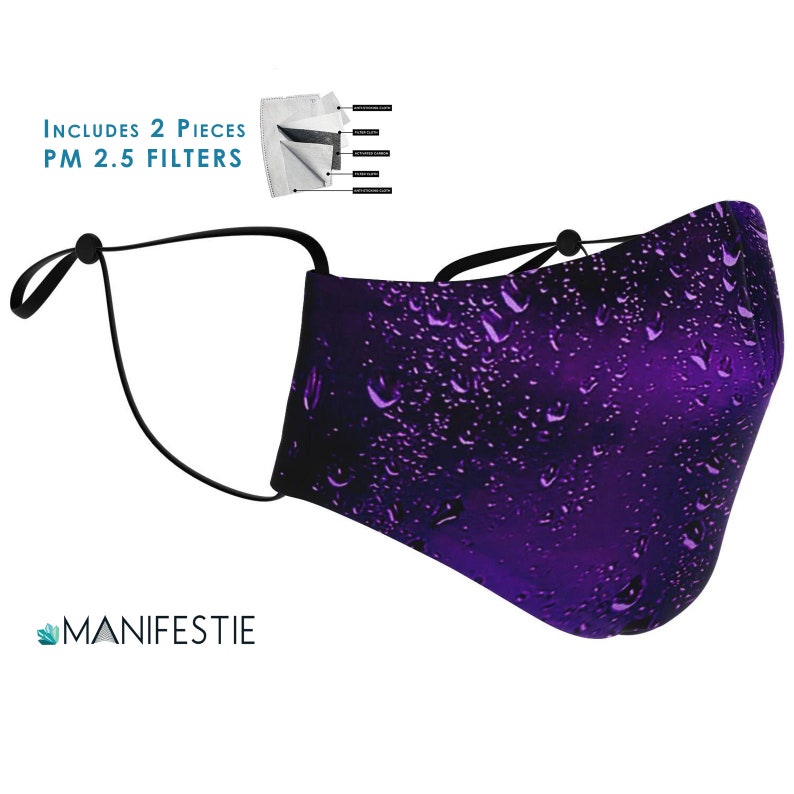 Purple Rain FACE MASK With 2pcs PM 2.5 Carbon Filters image 0