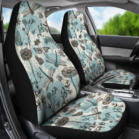 Floral Dragonfly Car Seat Covers Set of 2 Universal Fit Etsy