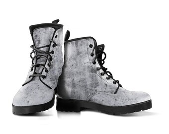 Sidewalker Vegan Leather Lace Up Boots | All Season Boot | Handmade Crafted Combat Boot Lace Up Boot | Graphic Shoes, Artistic