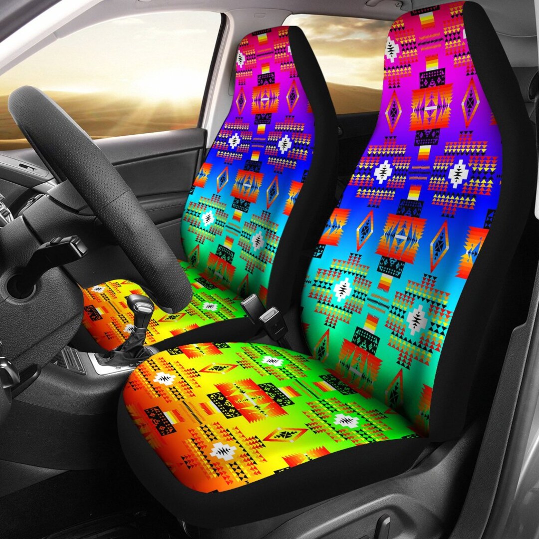 Seven Tribes Rainbow Car Seat Covers Universal Fit Seat Etsy