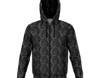 BLACK ROSES PREMIUM zip up hoodie | Festival Hoodie, Artistic Hoodie, Streetwear, Vibrant, Graphic Hoodie