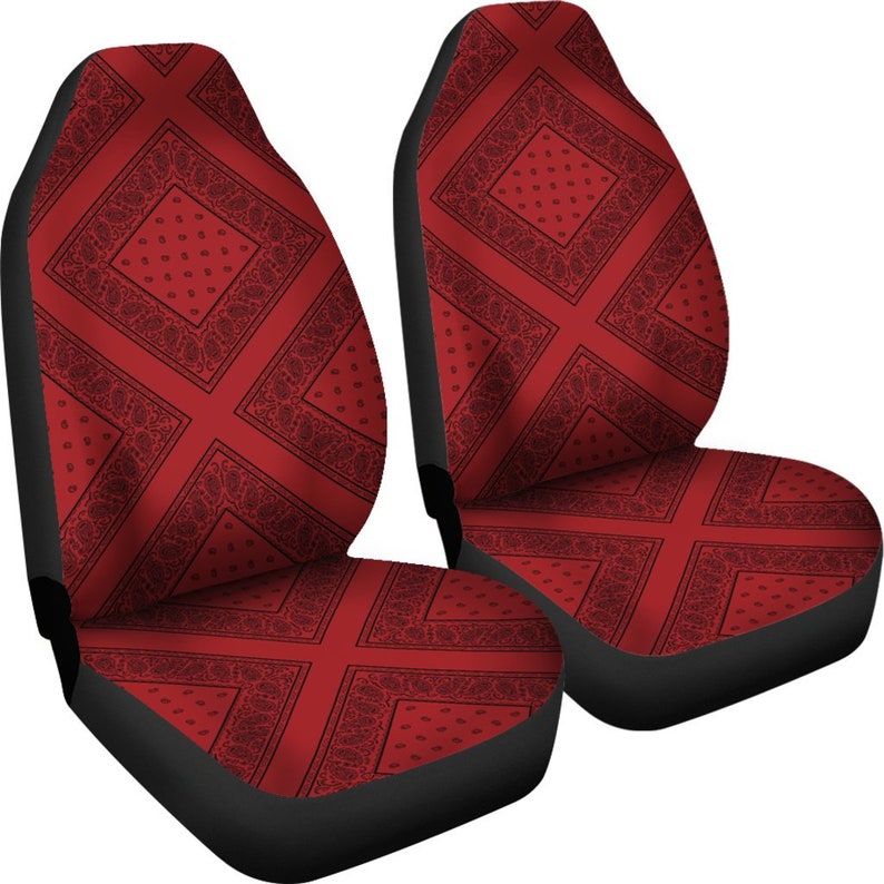 Red and Black Diamond Car Seat Covers Set of 2 Universal Etsy