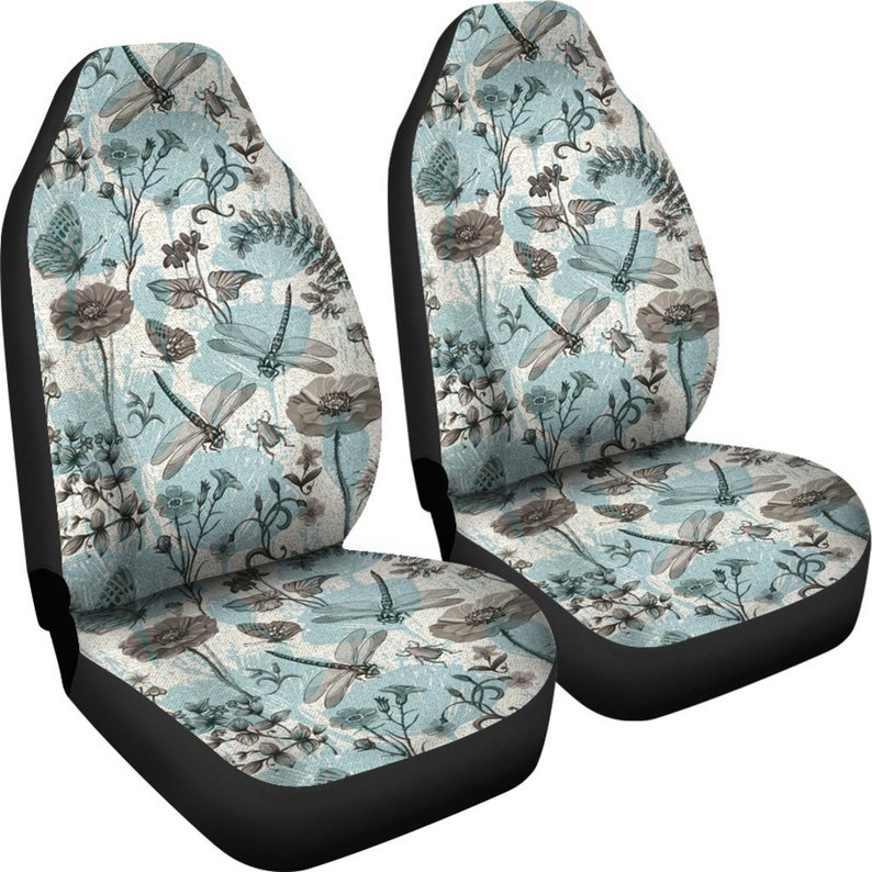 Floral Dragonfly Car Seat Covers Set of 2 Universal Fit Etsy