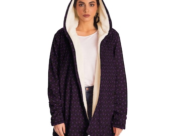 Amethyst Sacred Connections Premium Sherpa Cloak | Festival Hoodie, Artistic Hoodie, Streetwear, Vibrant, Graphic Hoodie | Warm, Cozy