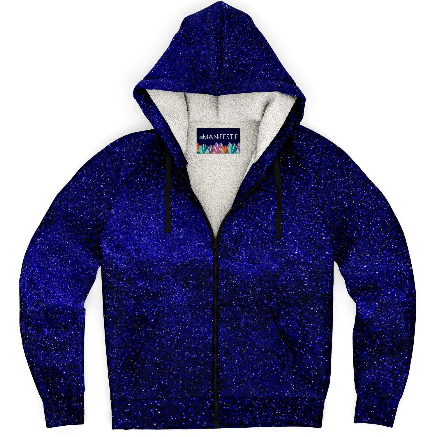 NASA STARS Galaxy Premium Sherpa Lined Zip up Hoodie Festival