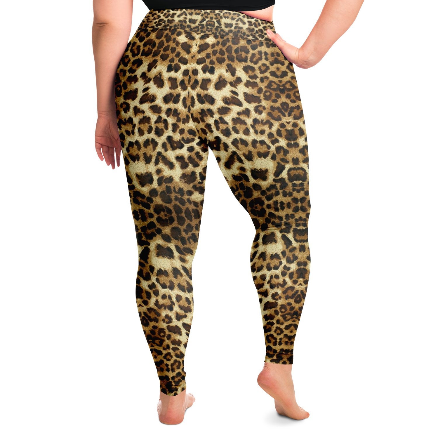 Leopard Print Premium Plus Size Yoga Leggings Ankle Full - Etsy UK