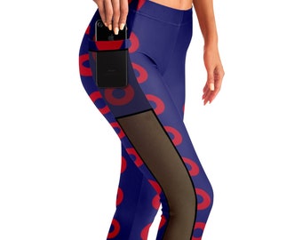 Fishman Donut Premium Mesh Leggings | Phish Band | Ankle Full Length Soft Slim Pants | Workout Leggings, Active Sports Leggings High Waisted