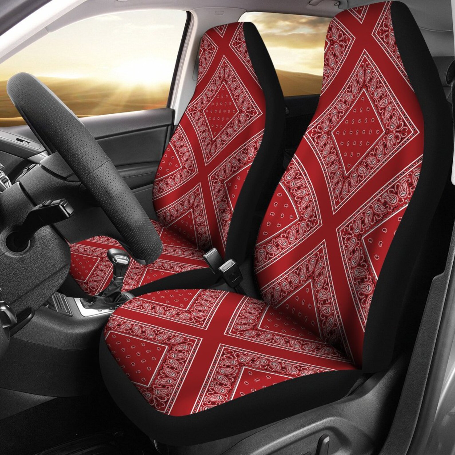 Classic Red Diamond Car Seat Covers Universal Fit Seat Etsy