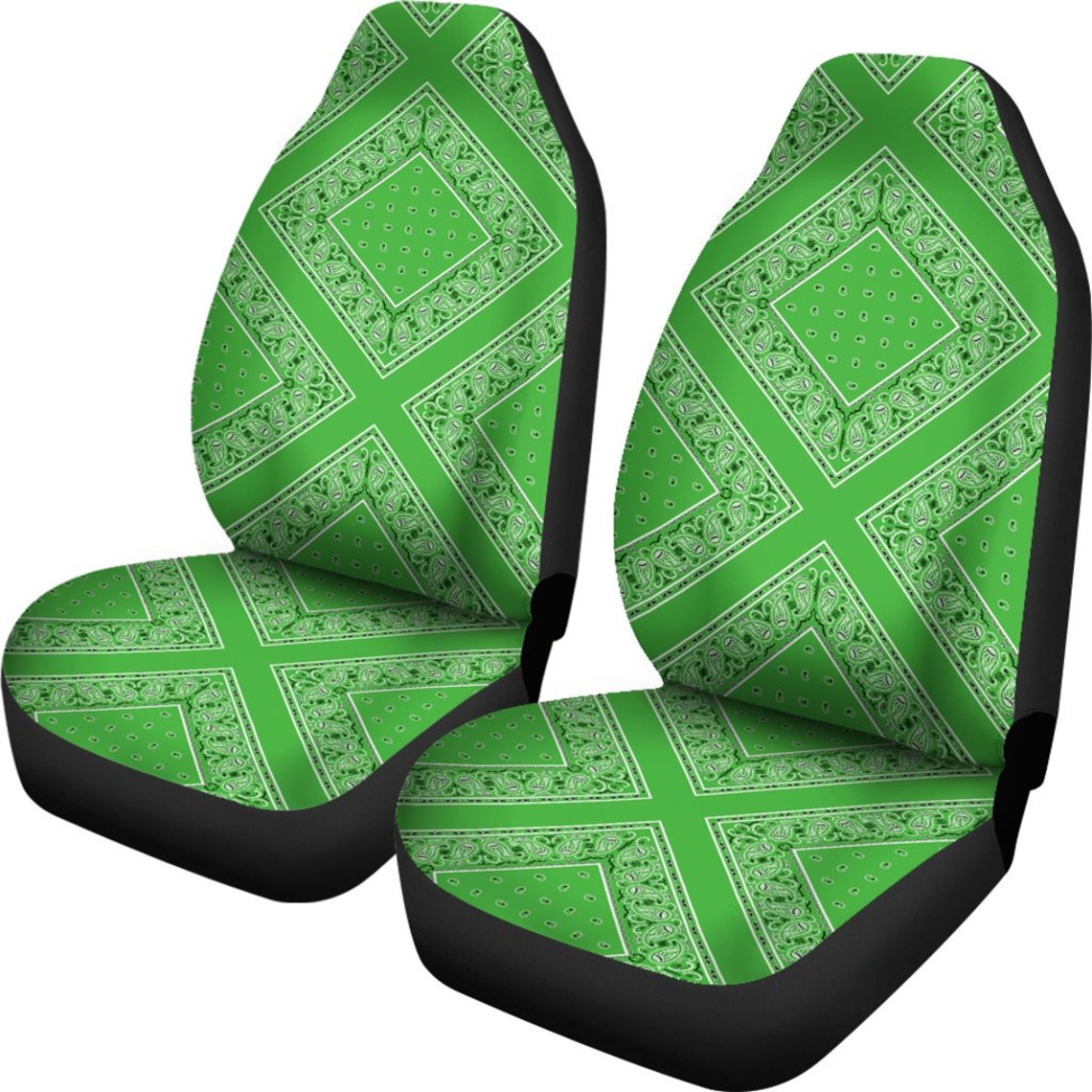 Lime Green Bandana Car Seat Covers Diamond Universal Fit Etsy UK